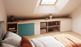 Porte de placard coulissante sous pente