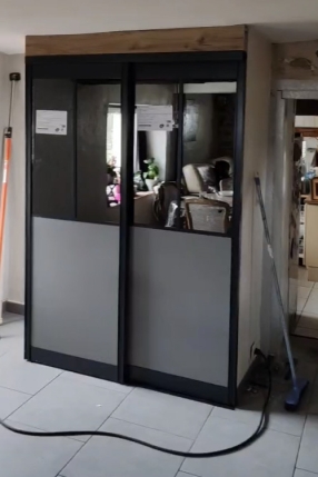 Ensemble 2 portes de placard coulissantes atelier