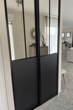 Ensemble 2 portes de placard coulissantes atelier
